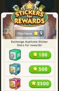 Duplicate sticker reward 